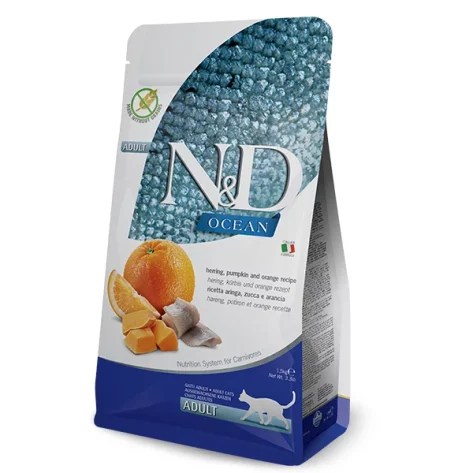 N&D GRAIN FREE  HERRING, PUMPKIN & ORANGE ADULT 1,5Kg