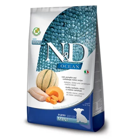 N&D OCEAN GRAIN FREE PUMPKIN CODFISH & CANTALOUPE MELON PUPPY MINI 2,5Kg