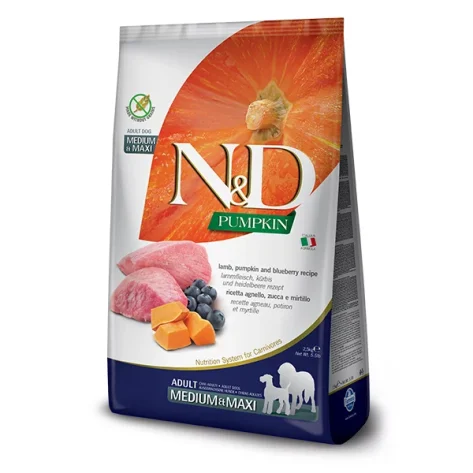 N&D GRAIN FREE PUMPKIN LAMB & BLUEBERRY ADULT MEDIUM & MAXI 12Kg