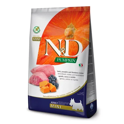 N&D GRAIN FREE PUMPKIN LAMB & BLUEBERRY ADULT MINI 2,5Kg