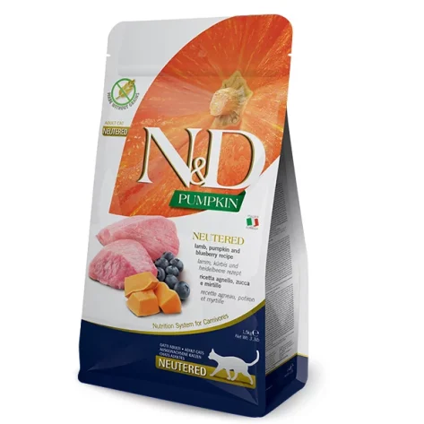 N&D GRAIN FREE NEUTERED, LAMB, PUMPKIN AND BLUEBERRY ADULT 1,5 Kg