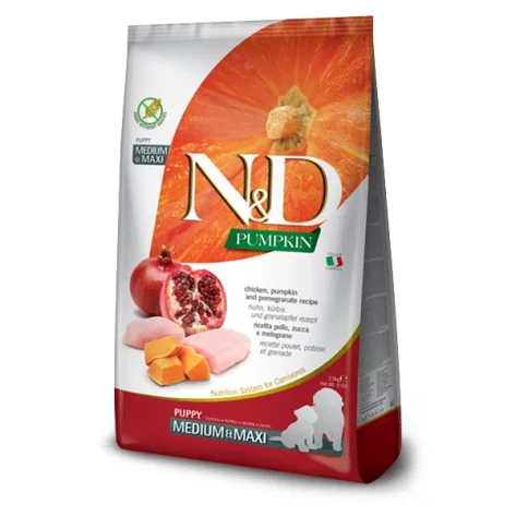 N&D GRAIN FREE PUMPKIN CHICKEN, PUMPKIN AND POMEGRANATE PUPPY MEDIUM & MAXI 12Kg