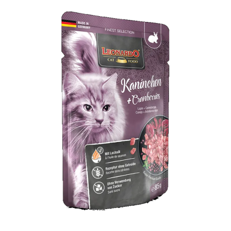 LEONARDO Finest Selection Pouches κουνέλι και Cranberries 85g