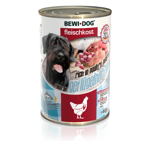 Κονσέρβα σκύλου Bewi-Dog Meat Selection Καρδίες πουλερικών 400gr
