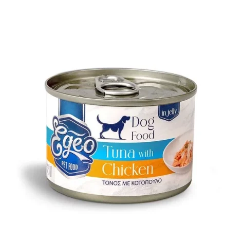 Egeo Dog Adult Τόνος με Κοτόπουλο σε Ζελέ 160gr