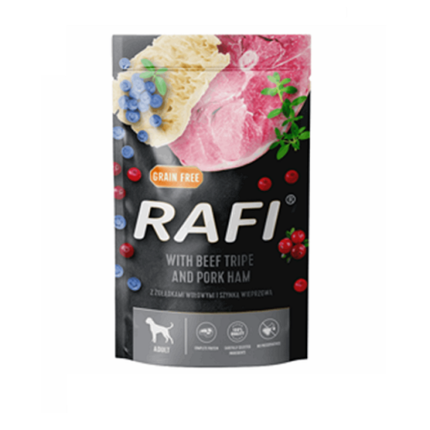 RAFI ADULT ΠΑΤΕ, ΕΝΤΟΣΘΙΑ ΒΟΔΙΝΟΥ ΚΑΙ ΧΟΙΡΙΝΟ, BLUEBERRY & CRANBERRY 500GR