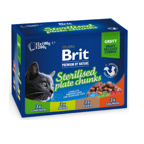 Brit Premium Cat Adult Sterilised Family Φακελάκια 12x100gr