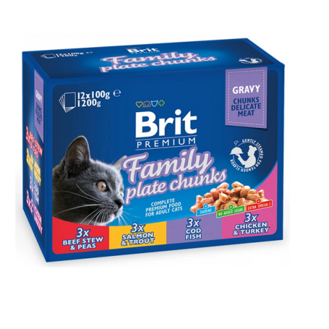 Brit Premium Cat Adult Family Φακελάκια 12x100gr