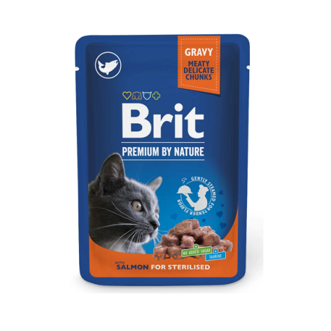 BRIT PREMIUM CAT ΦΑΚΕΛΑΚΙ STERILISED SALMON 100GR