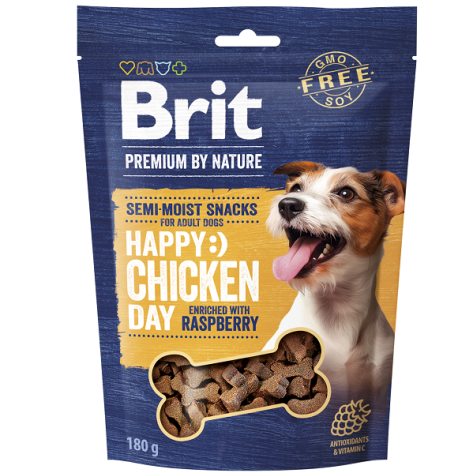 Brit Premium By Nature® Dog Semi-Moist Snacks Happy Chicken with Rasberry 180gr