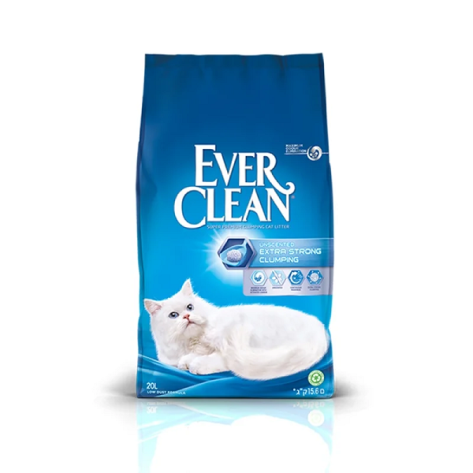 Ever Clean Extra Strong Unscented Clumping Cat Litter 20L