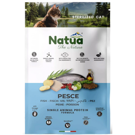 Ξηρά Τροφή Natua Sterilized Cat με Ψάρι 1,5kg + 350gr Δώρο