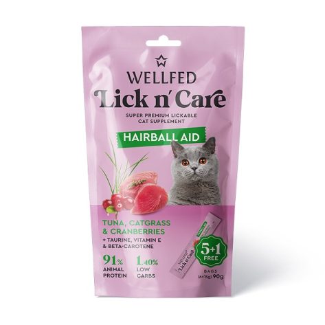 WELLFED LICK N' CARE HAIRBALL AID (6*15gr) 90gr