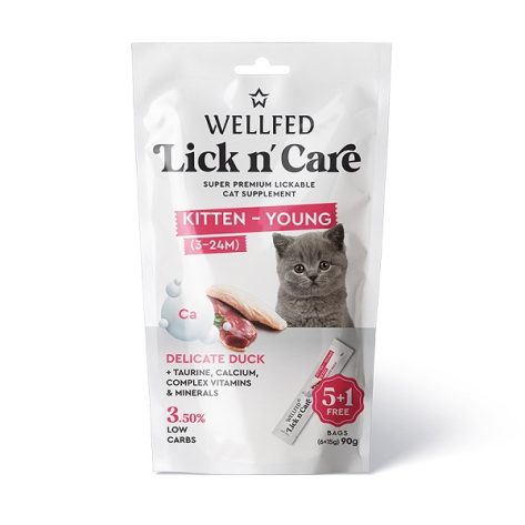 WELLFED LICK N' CARE YOUNG-DUCK (6*15gr) 90gr