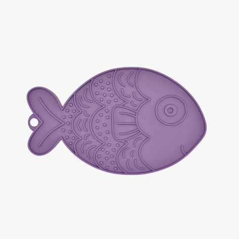 Licking MAT  για Σκύλους και Γάτες purple fish – 19x13 εκ.