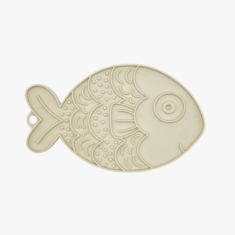 Licking MAT  για Σκύλους και Γάτες BEIGE fish – 19x13 εκ