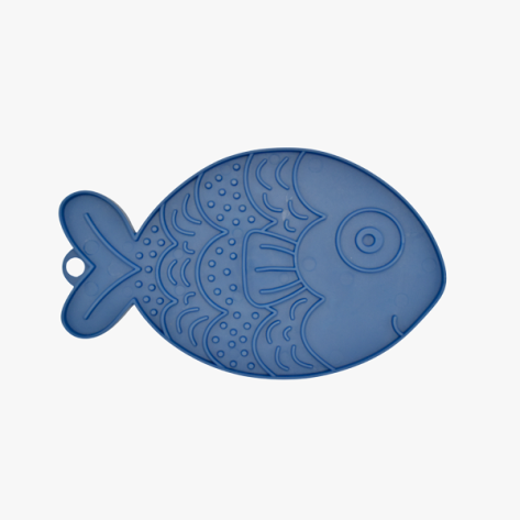 Licking MAT  για Σκύλους και Γάτες navy blue fish – 19x13 εκ.
