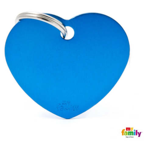 Ταυτότητα Σκύλου My Family Basic Blue Heart Tag Large 4x2cm