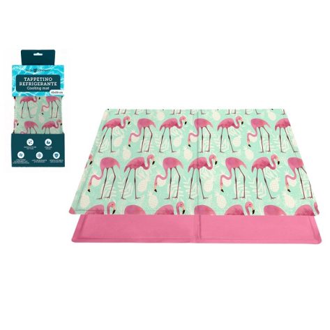 PVC cooling pad 40×30 cm Flamingos – 700gr/600gr gel