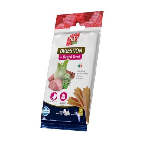 N&D Quinoa Λιχουδιά Σκύλου Dental Treat Adult Digestion Lamb Mini 60gr (7 Sticks)