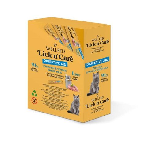 Wellfed Κρεμώδης Λιχουδιά Γάτας Lick N’ Care Digestive Aid 360gr