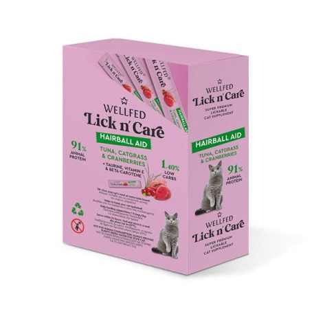 Wellfed Κρεμώδης Λιχουδιά Γάτας Lick N’ Care Hairball Aid 360gr