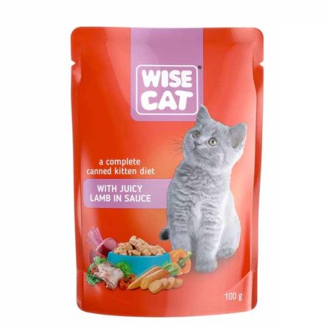 Wise Cat with Juicy Lamb σε Σάλτσα για Γατάκια 100gr