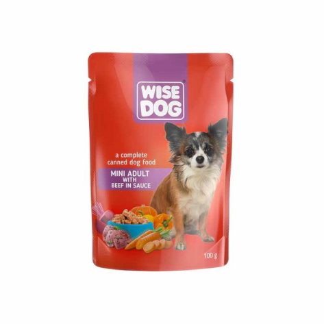 Wise Dog Mini Adult with Beef σε Σάλτσα 100gr