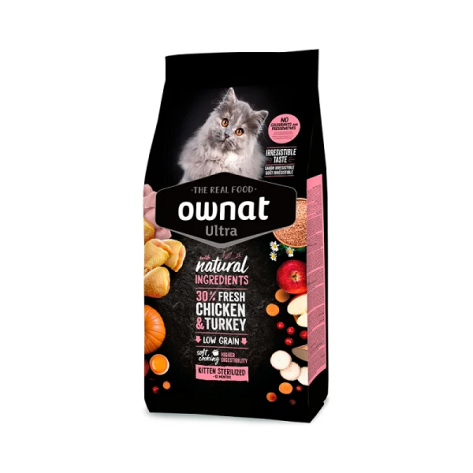 Ownat Ultra Kitten Sterilized με Κοτόπουλο & Γαλοπούλα 1,5kg
