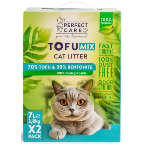 Άμμος Γάτας Perfect Care Cat Mix Tofu - Μπετονίτη 14lt (2 x 7lt)