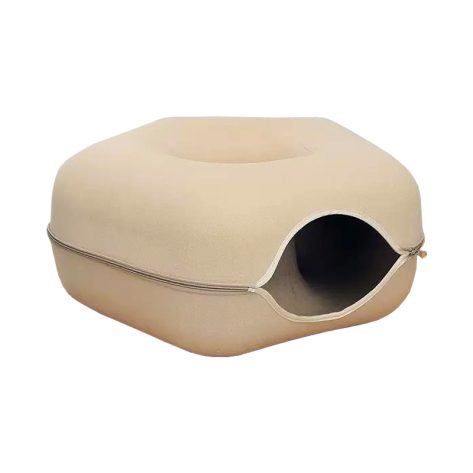 CATOIKOS SQUARE TUNEL PET BED - BEIGE 60x28cm