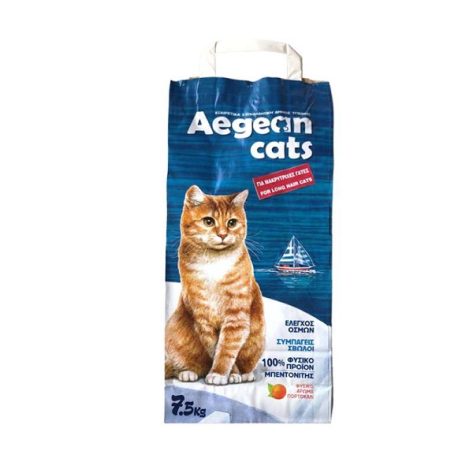 Aegean Cats Άμμος Γάτας Long Hair Coarse Grain Πορτοκάλι 7.5kg