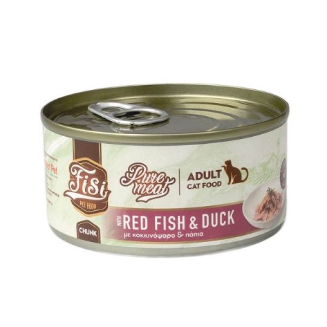 Fisi Υγρή Τροφή Γάτας Pure Meat Adult Κοκκινόψαρο & Πάπια 170gr