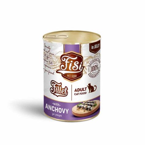 Fisi Υγρή Τροφή Γάτας Fillet Adult Γαύρος σε Ζελέ 400gr