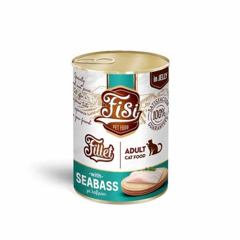 Fisi Υγρή Τροφή Γάτας Fillet Adult Λαυράκι σε Ζελέ 400gr