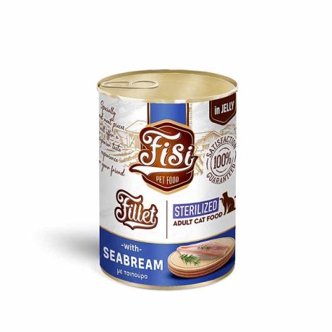 Fisi Υγρή Τροφή Γάτας Fillet Adult Sterilized Τσιπούρα σε Ζελέ 400gr