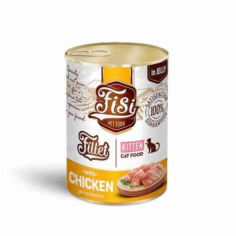 Fisi Υγρή Τροφή Γάτας Fillet Kitten Κοτόπουλο σε Ζελέ 400gr
