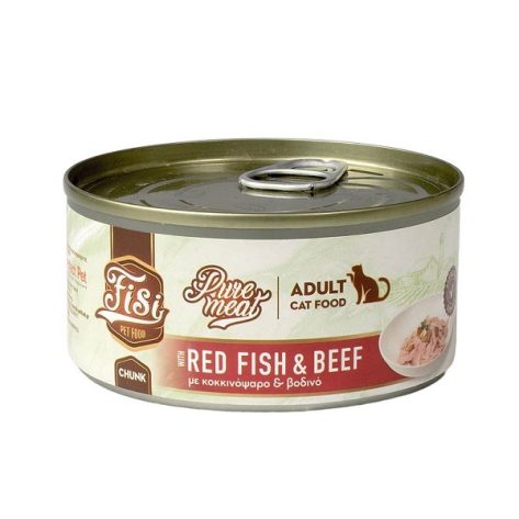 Fisi Υγρή Τροφή Γάτας Pure Meat Adult Κοκκινόψαρο & Μοσχάρι 170gr