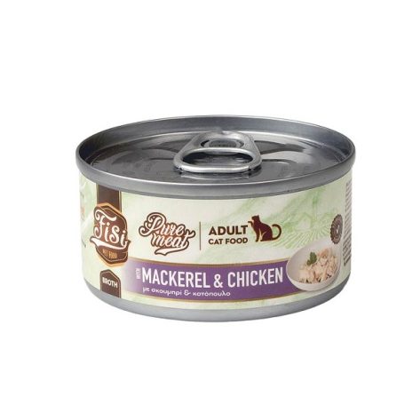 Fisi Υγρή Τροφή Γάτας Pure Meat Adult Σκουμπρί & Κοτόπουλο 80gr