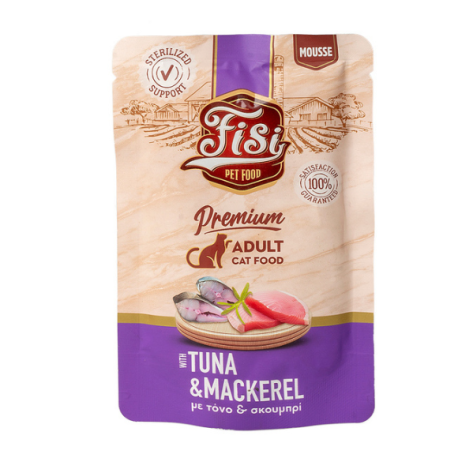 Fisi Pure Meat Cat Adult Mousse Τόνος & Σκουμπρί 80 gr
