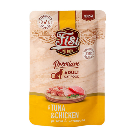 Fisi Pure Meat Cat Adult Mousse Τόνος & Κοτόπουλο 80 gr