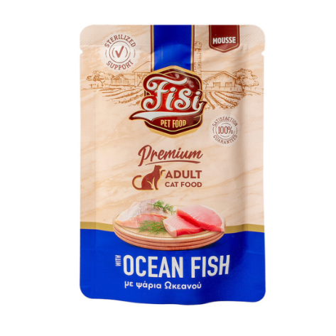 Fisi Pure Meat Cat Adult Mousse με Ψάρια Ωκεανού 80gr