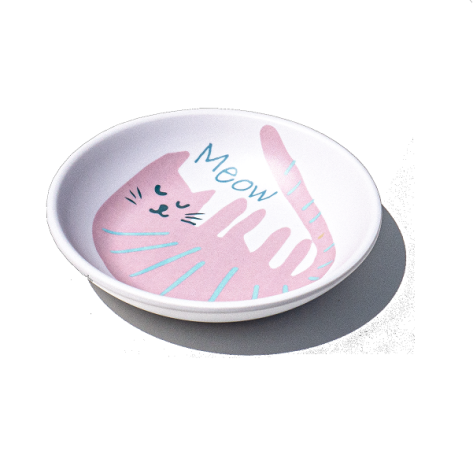 Pink Cat Meow Pet Saucer 177ml