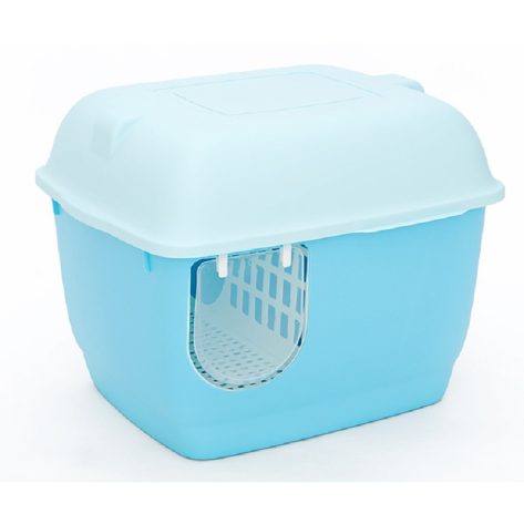 CAT TOILET BOX w CORRIDOR BLUE 57.5x44x44cm
