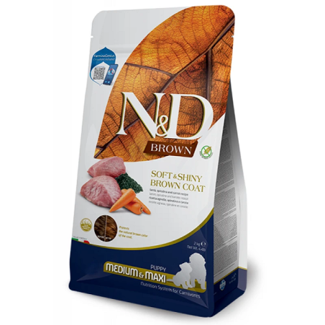 N&D Dog Brown Lamb & Spirulina Puppy Medium & Maxi με Αρνί 2kg
