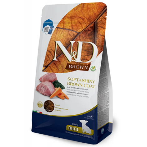 N&D Dog Brown Lamb & Spirulina Puppy Mini με Αρνί 1,5kg
