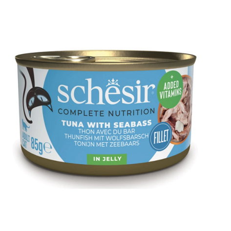 Schesir Cat C&B Jelly Τόνος Με Λαβράκι 85gr