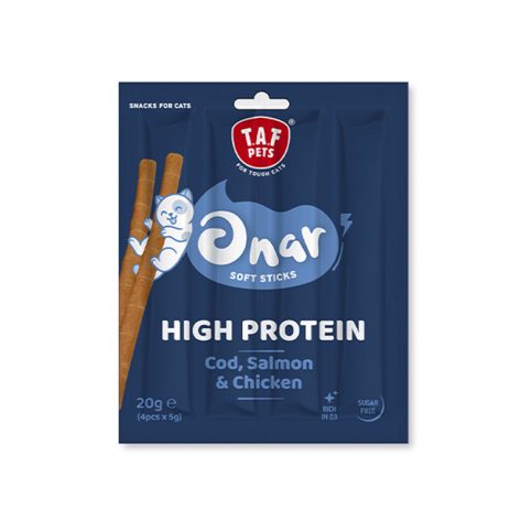 TAF PETS-ONAR SOFT STICKS COD, SALMON&CHICKEN 20gr