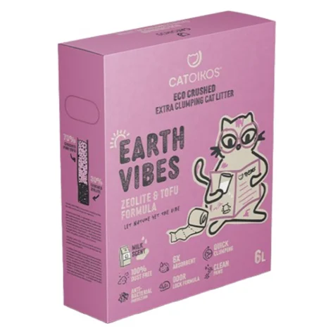 Catoikos Άμμος Γάτας “Earth Vibes” Tofu & Zeolite Litter-Milk Scent 6lt