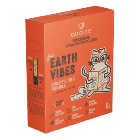 Αμμος Γάτας Catoikos Earth Vibes Tofu & Zeolite Popcorn Scent 6lt